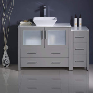 Fresca FCB62-3612ES-CWH-V Fresca Torino 48" Espresso Modern Bathroom Cabinets w/ Top & Vessel Sink