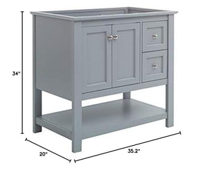 Fresca FCB2336GR Fresca Manchester 36" Gray Traditional Bathroom Cabinet