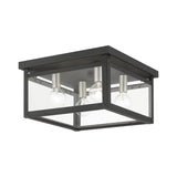 Milford 4 Light Flush Mount in Black with Brushed Nickel Candles (4032-04)