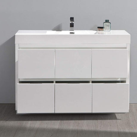 Fresca FCB8448WH-I Fresca Valencia 48" Glossy White Free Standing Modern Bathroom Vanity