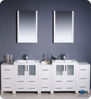 Fresca FCB62-72WH Fresca Torino 72" White Modern Bathroom Cabinets