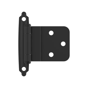 Amerock Cabinet Hinge 3/8 inch (10 mm) Inset Hinge with Variable Overlay Matte Black 2 Pack Self-Closing Hinge Face Mount Hinge Cabinet Door Hinge