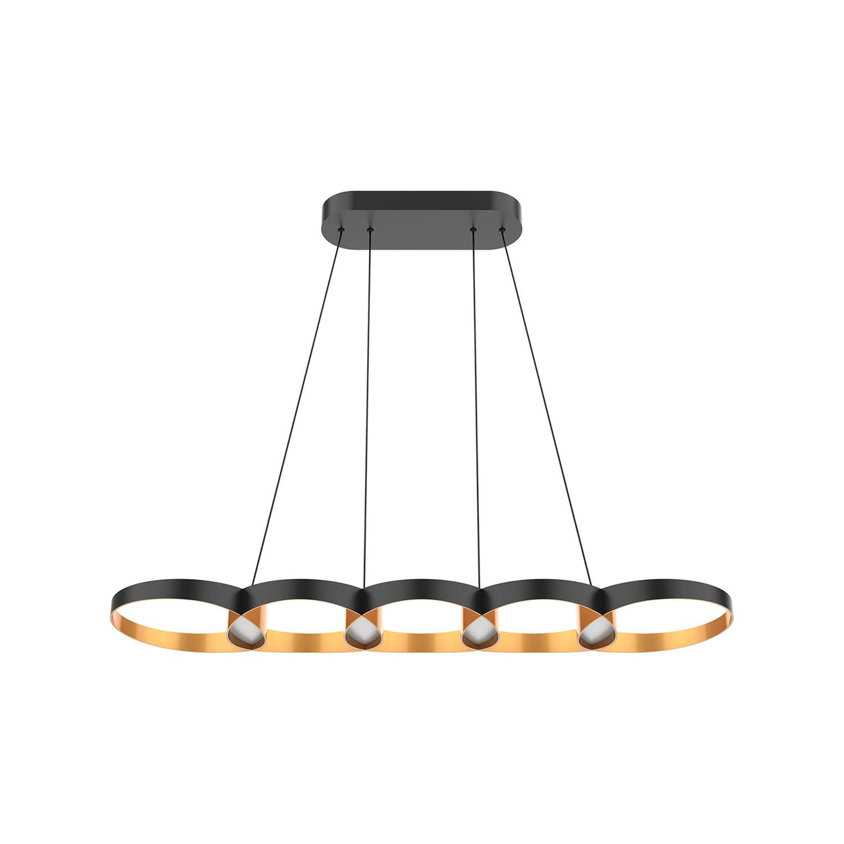 Kuzco LP90838-BK/GD MAESTRO 38" LINEAR PENDANT OUTER BLACK INNER GOLD 35W 120VAC WITH LED DRIVER 3000K 90CRI