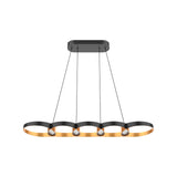 Kuzco LP90838-BK/GD MAESTRO 38" LINEAR PENDANT OUTER BLACK INNER GOLD 35W 120VAC WITH LED DRIVER 3000K 90CRI