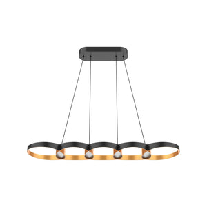 Kuzco LP90838-BK/GD MAESTRO 38" LINEAR PENDANT OUTER BLACK INNER GOLD 35W 120VAC WITH LED DRIVER 3000K 90CRI