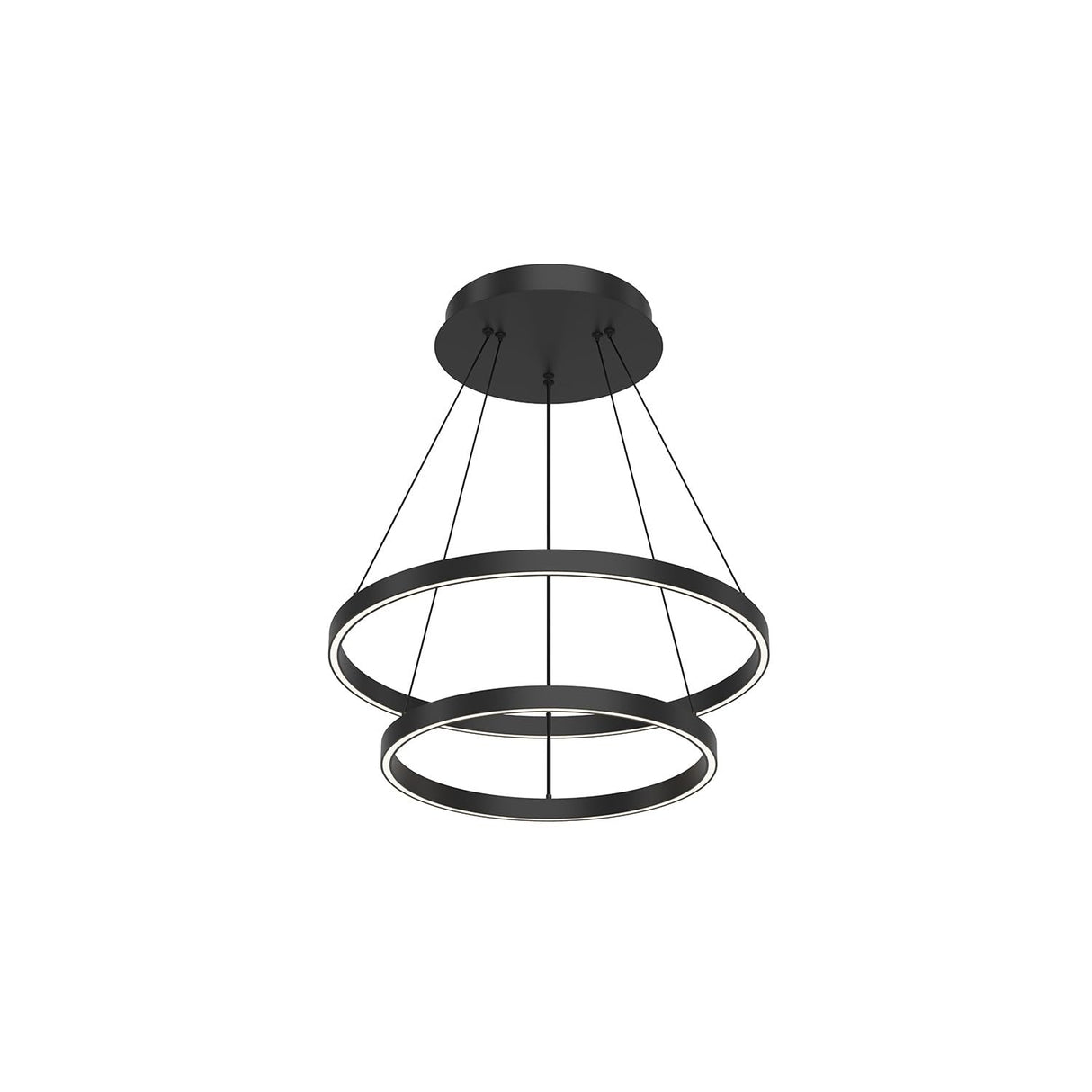 Kuzco CH87824-BK Cerchio 2 Layer 24" Chandelier BK Textured Up Down 930 TRIAC 120 118W