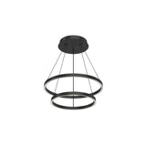 Kuzco CH87824-BK Cerchio 2 Layer 24" Chandelier BK Textured Up Down 930 TRIAC 120 118W