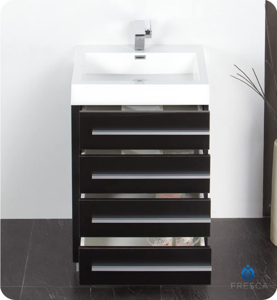 Fresca FCB8024BW Fresca Livello 24" Black Modern Bathroom Cabinet