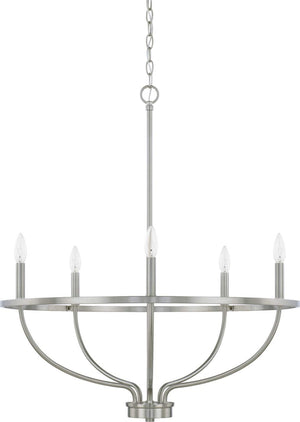 Capital Lighting 428551BN Greyson 5 Light Chandelier Brushed Nickel
