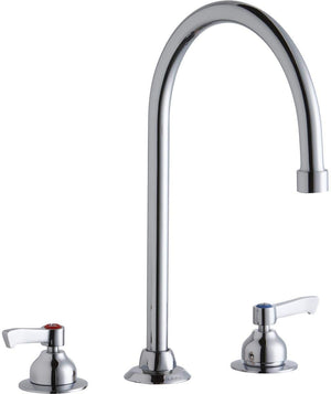 Elkay LK800GN08L2 Chrome Concealed Deck Faucet with 8" Gooseneck Spout and 2" Lever Handles