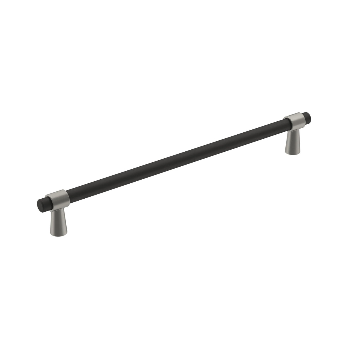 Amerock Cabinet Pull Matte Black/Satin Nickel 8-13/16 inch (224 mm) Center-to-Center Mergence 1 Pack Drawer Pull Cabinet Handle Cabinet Hardware