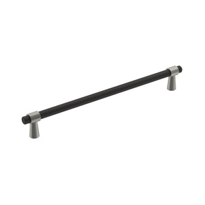 Amerock Cabinet Pull Matte Black/Satin Nickel 8-13/16 inch (224 mm) Center-to-Center Mergence 1 Pack Drawer Pull Cabinet Handle Cabinet Hardware