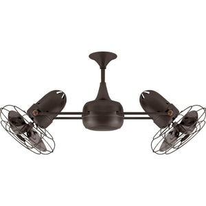 Matthews Fan DD-BZZT-MTL Duplo Dinamico 360” rotational dual head ceiling fan in Bronzette finish with metal blades.