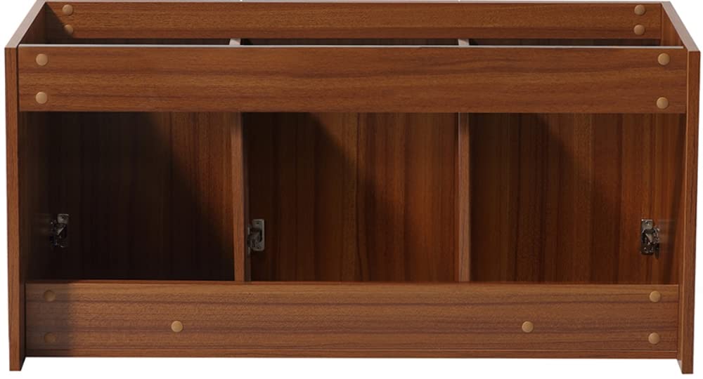 Fresca FCB8092TK-D Fresca Vista 48" Teak Wall Hung Double Sink Modern Bathroom Cabinet