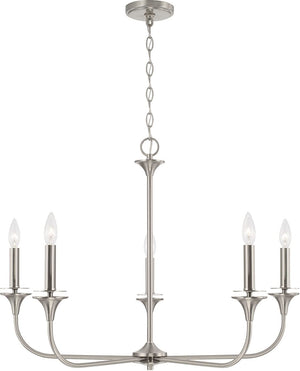 Capital Lighting 448951BN Presley 5 Light Chandelier Brushed Nickel