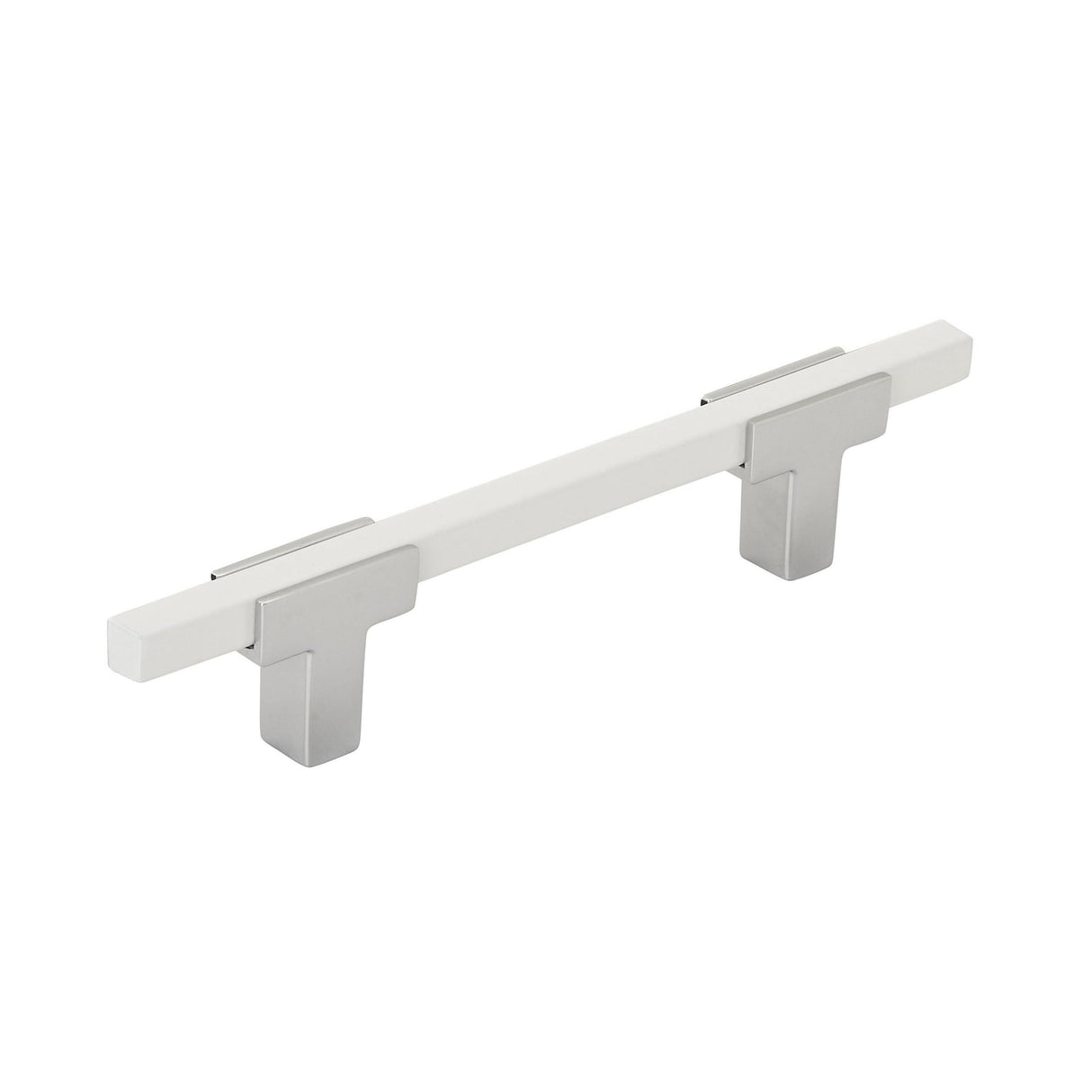 Amerock Cabinet Pull Polished Chrome/White 10-1/16 inch (256 mm) Center to Center Urbanite 1 Pack Drawer Pull Drawer Handle Cabinet Hardware