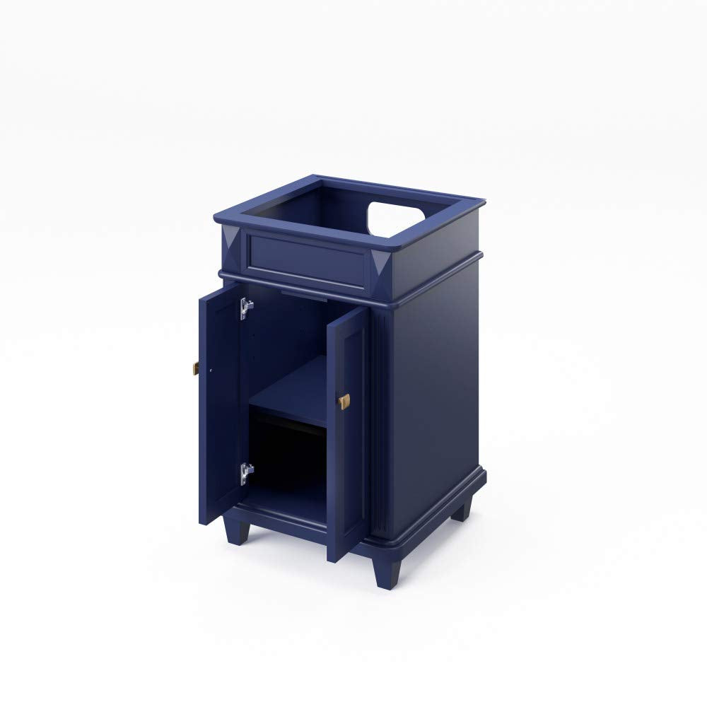 Jeffrey Alexander VKITDOU24BLWCR 24" Hale Blue Douglas Vanity, White Carrara Marble Vanity Top, undermount rectangle bowl