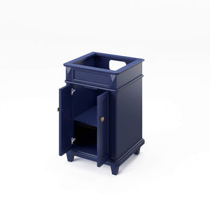 Jeffrey Alexander VKITDOU24BLWCR 24" Hale Blue Douglas Vanity, White Carrara Marble Vanity Top, undermount rectangle bowl