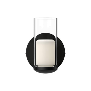 Kuzco WS53505-BK/CL BIRCH 3" WALL SCONCE TEXTURED BLACK CLEAR GLASS 120V ELV LED 3000K 90CRI 6W