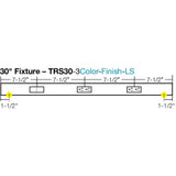 Task Lighting TRS30-3W-WT-LS 30" TR Switch Series Angle Power Strip, Left Switches, White Finish, White Switches and Receptacles