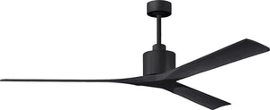 Matthews Fan NKXL-BK-BK-72 Nan XL 6-speed ceiling fan in Matte Black finish with 72” solid matte black wood blades