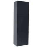 Fresca FST8090BW Fresca Black Bathroom Linen Side Cabinet w/ 3 Large Storage Areas