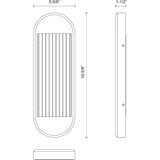 Alora WV330216VB PALAIS 16" WV VINTAGE BRASS CLEAR RIBBED ACRYLIC  17W LED 90 3000K AC LED