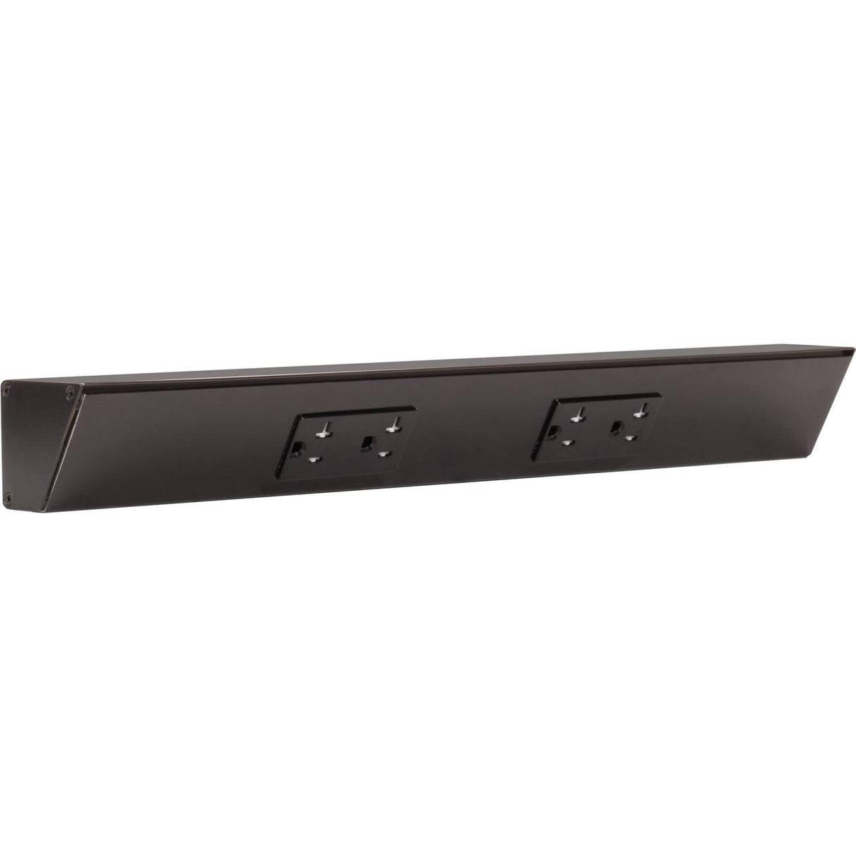 Task Lighting TR18-2BD-P-BK 18" TR Series Angle Power Strip, Black Finish, Black Receptacles