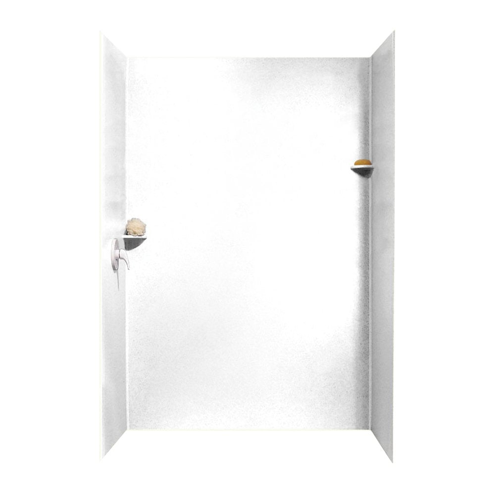 Swanstone SK-366296 36 x 62 x 96 Swanstone Smooth Glue up Shower Wall Kit in White SK366296.010