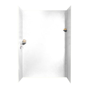 Swanstone SK-366296 36 x 62 x 96 Swanstone Smooth Glue up Shower Wall Kit in White SK366296.010