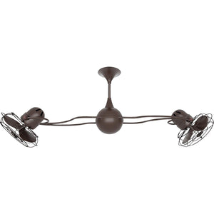 Matthews Fan IV-BZZT-MTL Italo Ventania 360° dual headed rotational ceiling fan in bronzette finish with metal blades.