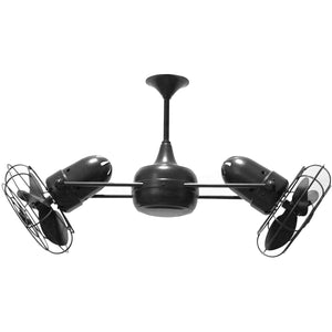 Matthews Fan DD-BK-MTL Duplo Dinamico 360” rotational dual head ceiling fan in Matte Black finish with Metal blades.