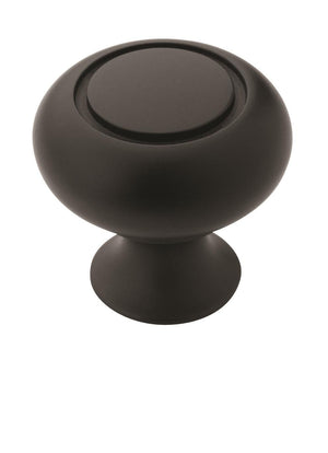 Amerock Cabinet Knob Matte Black 1-1/4 inch (32 mm) Diameter Everyday Heritage 1 Pack Drawer Knob Cabinet Hardware