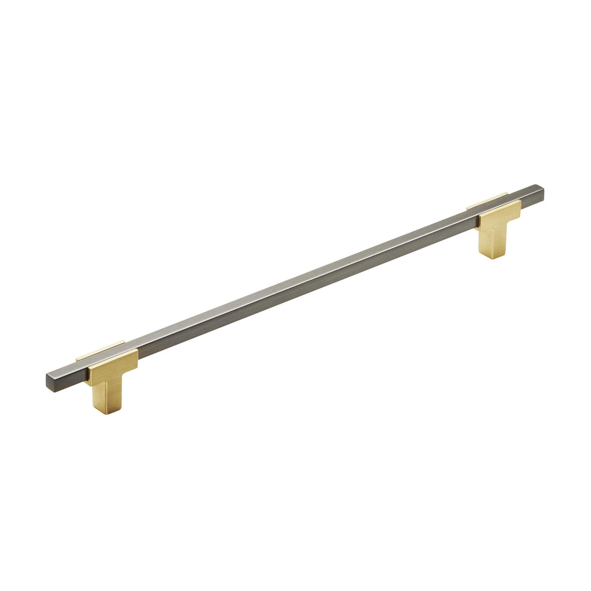 Amerock Cabinet Pull Brushed Gold/Black Chrome 10-1/16 inch (256 mm) Center to Center Urbanite 1 Pack Drawer Pull Drawer Handle Cabinet Hardware