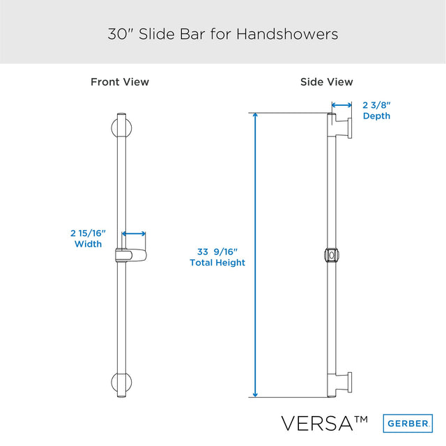 Gerber D469700 Chrome Versa 30" Slide Bar