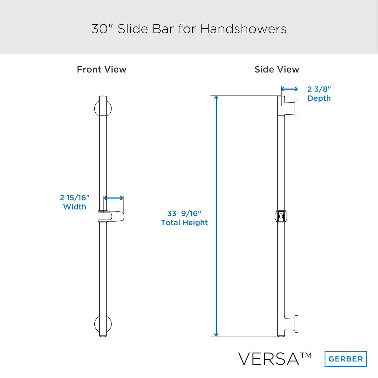 Gerber D469700BB Brushed Bronze Versa 30" Slide Bar