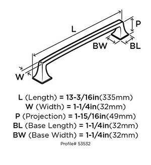 Amerock Appliance Pull Polished Nickel 12 inch (305 mm) Center to Center Mulholland 1 Pack Drawer Pull Drawer Handle Cabinet Hardware