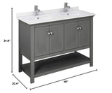 Fresca FCB2348VG-D-CWH-U Double Sink Cabinet with Sinks