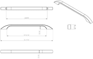 Jeffrey Alexander 4288PC 288 mm Center-to-Center Polished Chrome Square Sonoma Cabinet Pull