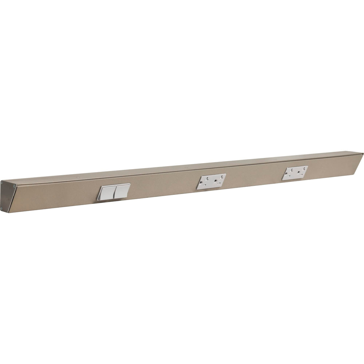 Task Lighting TRS36-3G-SN-LS 36" TR Switch Series Angle Power Strip, Left Switches, Satin Nickel Finish, Grey Switches and Receptacles