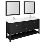 Fresca FVN2372BL-D Fresca Manchester 72" Black Traditional Double Sink Bathroom Vanity w/ Mirrors