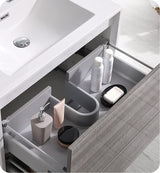 Fresca FVN9236HA Fresca Catania 36" Glossy Ash Gray Wall Hung Modern Bathroom Vanity w/ Medicine Cabinet