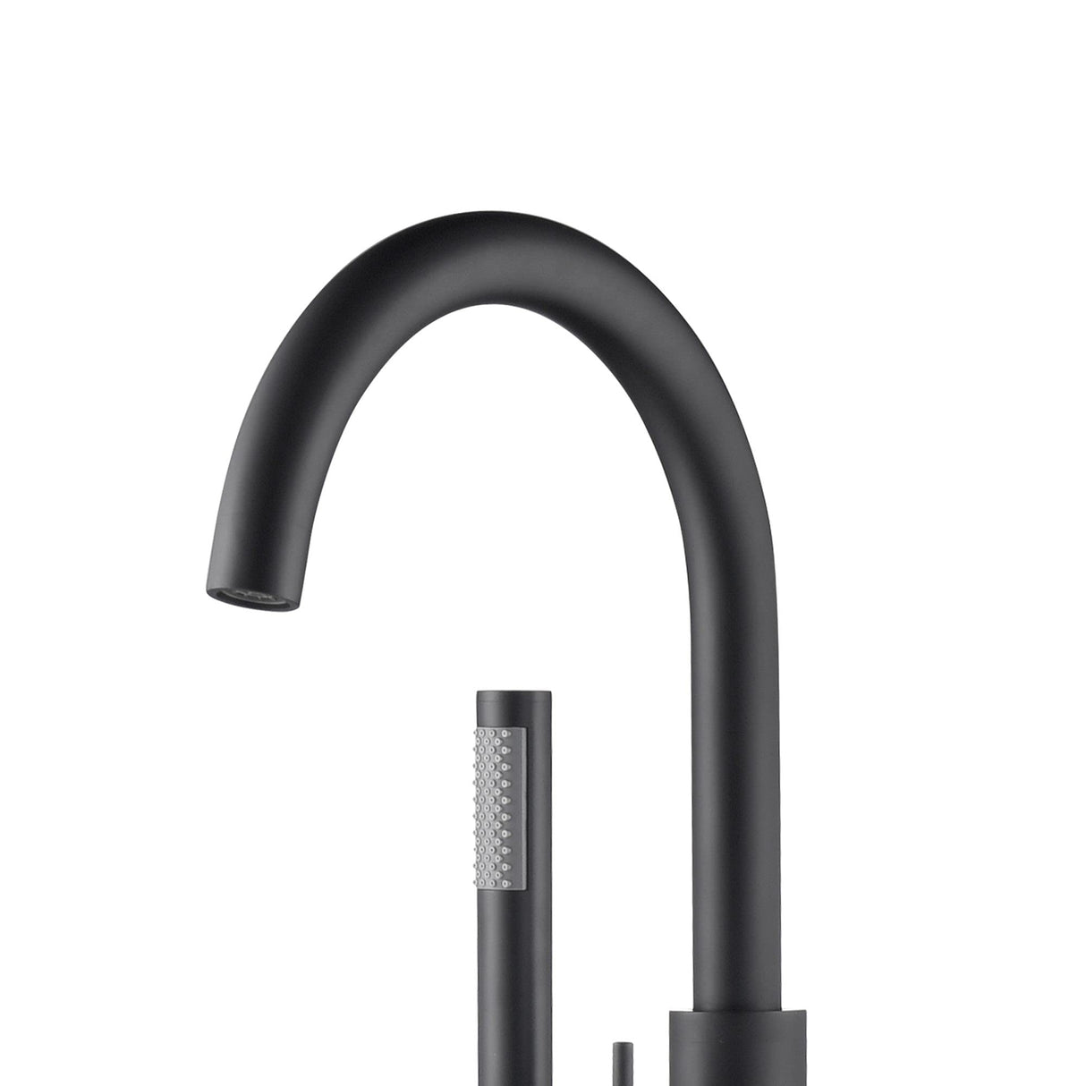 PULSE ShowerSpas 3021-FSTF-MB Matte Black Freestanding Tub Filler with Diverter