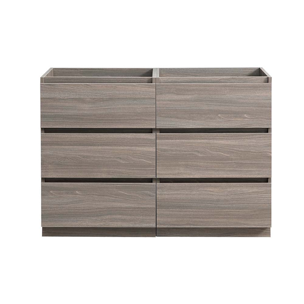 Fresca FCB93-2424GR-D Fresca Lazzaro 48" Gray Free Standing Double Sink Modern Bathroom Cabinet