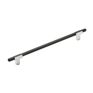 Amerock Cabinet Pull Polished Chrome/Brushed Matte Black 10-1/16 inch (256 mm) Center to Center Urbanite 1 Pack Drawer Pull Drawer Handle Cabinet Hardware