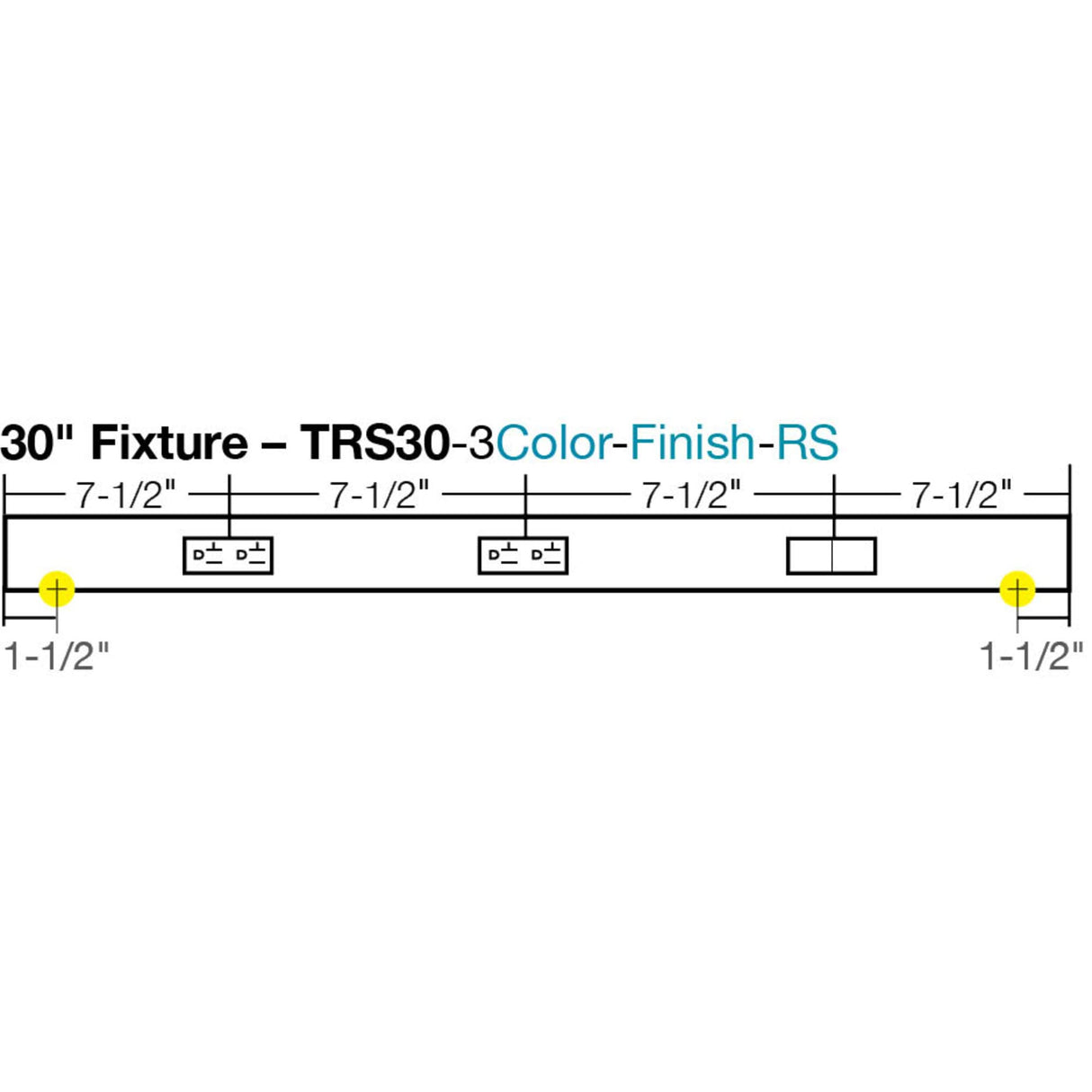 Task Lighting TRS30-3W-WT-RS 30" TR Switch Series Angle Power Strip, Right Switches, White Finish, White Switches and Receptacles