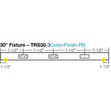 Task Lighting TRS30-3W-WT-RS 30" TR Switch Series Angle Power Strip, Right Switches, White Finish, White Switches and Receptacles