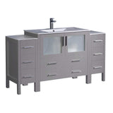 Fresca FCB62-123612GR-I Fresca Torino 60" Gray Modern Bathroom Cabinets w/ Integrated Sink