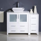 Fresca FCB62-3012GR-CWH-V Fresca Torino 42" Gray Modern Bathroom Cabinets w/ Top & Vessel Sink