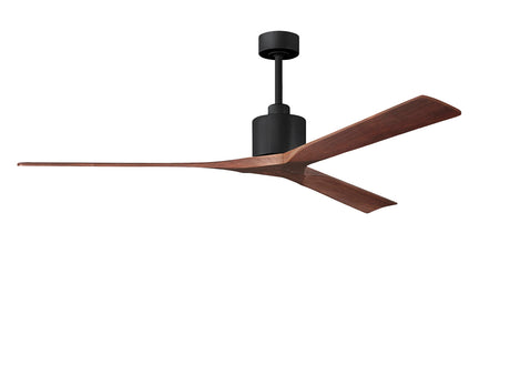 Matthews Fan NKXL-BK-WA-72 Nan XL 6-speed ceiling fan in Matte Black finish with 72” solid walnut tone wood blades
